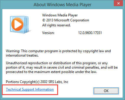 Codecs Windows Media Player Technical Support Information